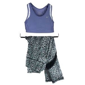 Set Sz M GAIAM Ankle Length Legging & NIKE Dri-Fit Sports Bra Racerback